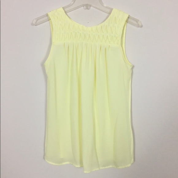 Elle Lemon Yellow Sleeveless Blouse Size XS - Picture 4 of 8
